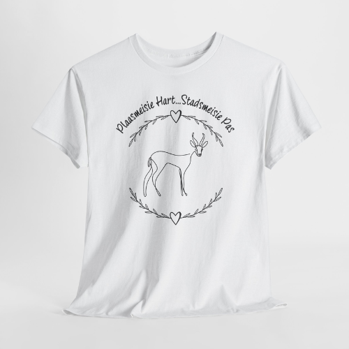 Plaasmeisie Hart... Stadsmeisie Pas Ladies Fitted Tee