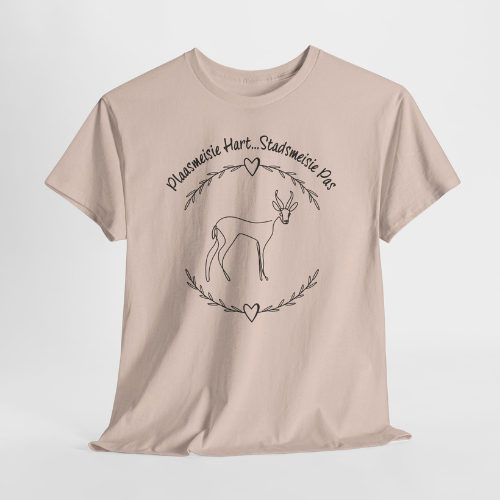 Plaasmeisie Hart... Stadsmeisie Pas Ladies Fitted Tee