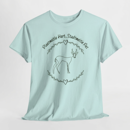 Plaasmeisie Hart... Stadsmeisie Pas Ladies Fitted Tee
