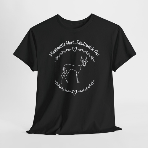 Plaasmeisie Hart... Stadsmeisie Pas Ladies Fitted Tee